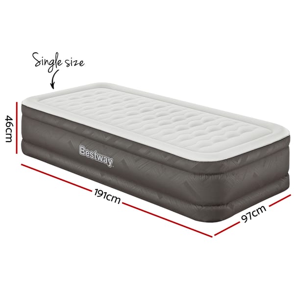 Bestway Air Mattress Single Inflatable Bed 46Cm Airbed Grey