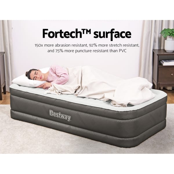 Bestway Air Mattress Single Inflatable Bed 46Cm Airbed Grey