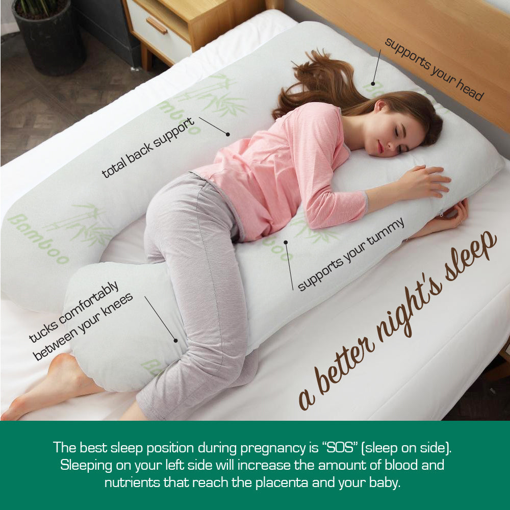 Woolcomfort Australian Made Pregnancy Maternity Pillow (Bamboo Pillowcase Included)