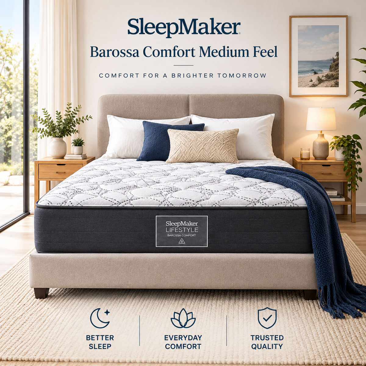Sleepmaker Barossa Comfort Full Width Pocket 25cm Matress -  Medium