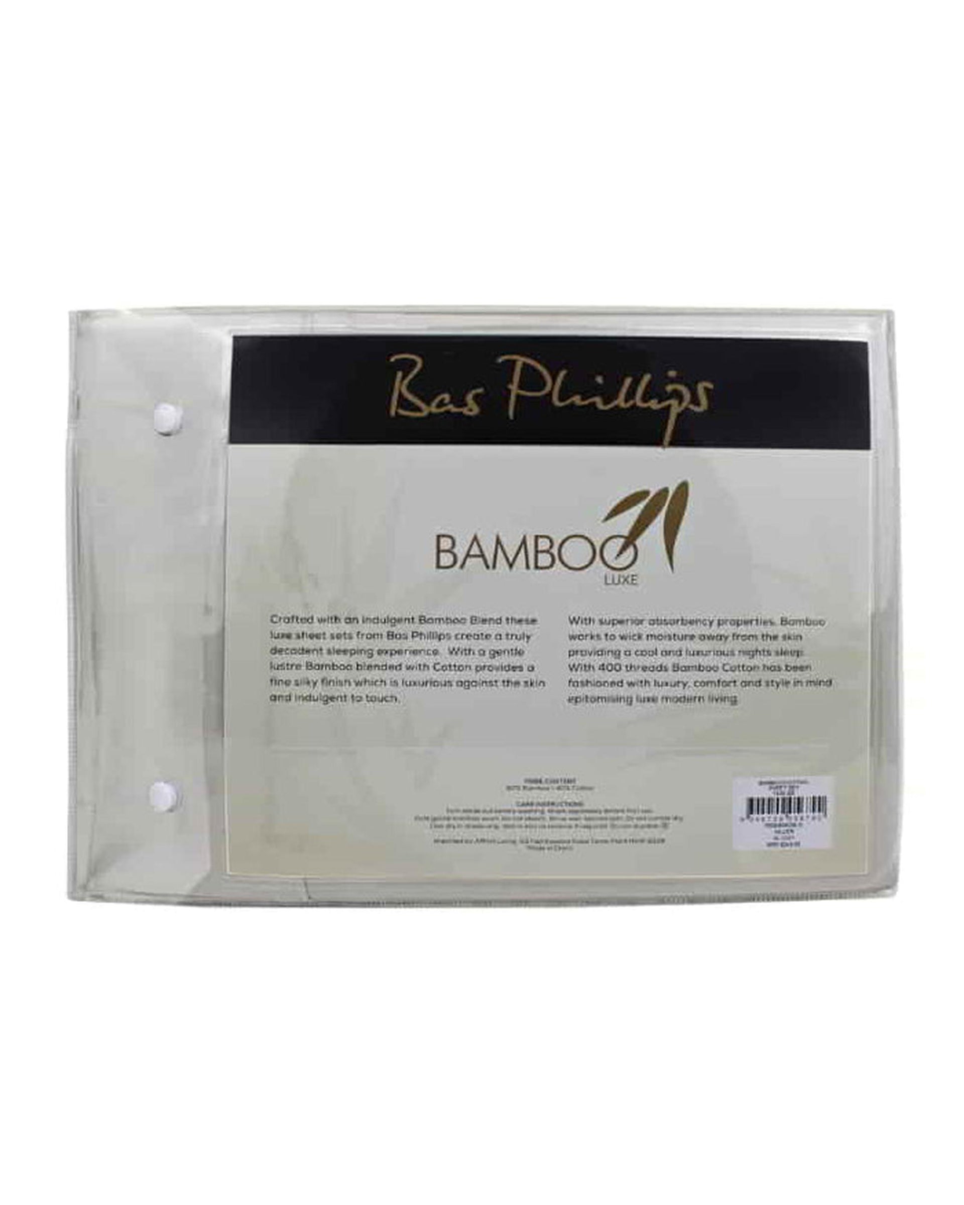 Bas Phillips Bamboo & Cotton Blend Sheet Set - SILVER Bas Phillips