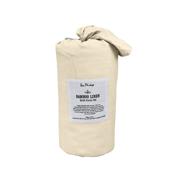 Bas Phillips Bamboo Linen Quilt Cover Set - Natural Bas Phillips