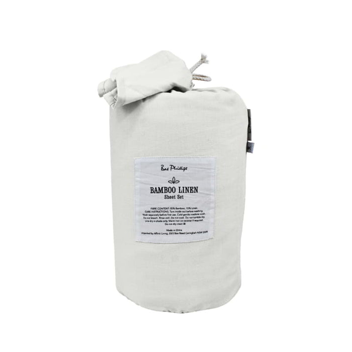 Bas Phillips Bamboo Linen Sheet Set - Silver Oasis Bas Phillips