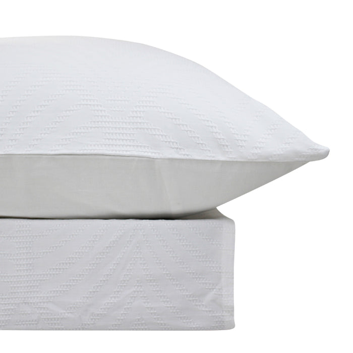 Bas Phillips Gatsby Cotton Jacquard Quilt Cover Set - WHITE Bas Phillips