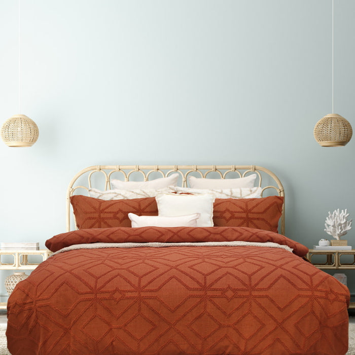 Bas Phillips Kalinda Tufted Quilt Cover Set - CORAL HAZE Bas Phillips