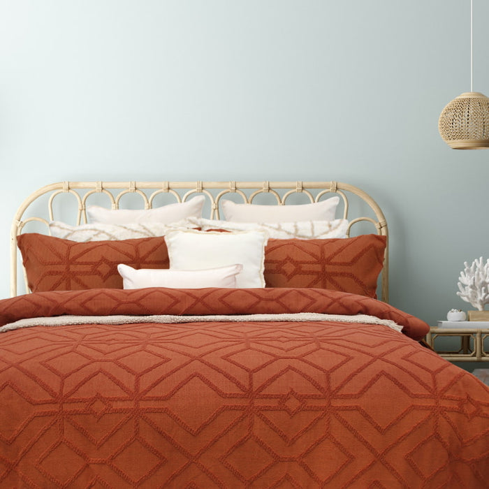 Bas Phillips Kalinda Tufted Quilt Cover Set - CORAL HAZE Bas Phillips