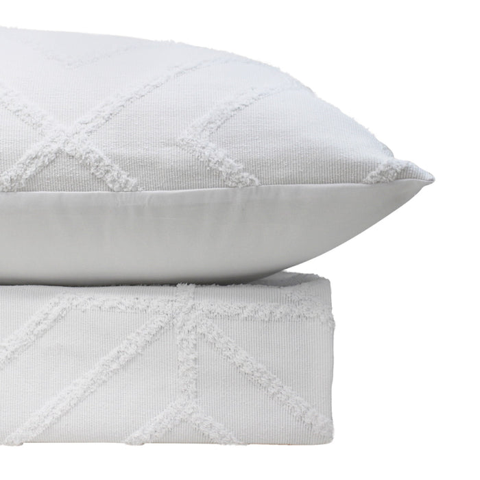 Bas Phillips Kalinda Tufted Quilt Cover Set - WHITE Bas Phillips