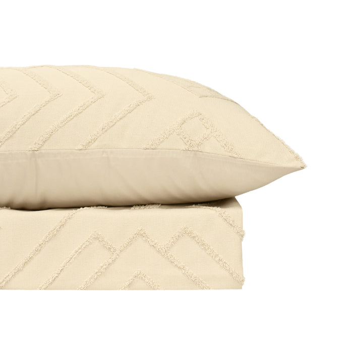 Bas Phillips Marrakesh Tufted Quilt Cover Set - OATMEAL Bas Phillips