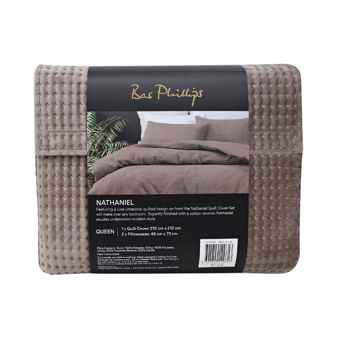 Bas Phillips Nathaniel Ultrasonic Quilt Cover Set - BIRCH Bas Phillips