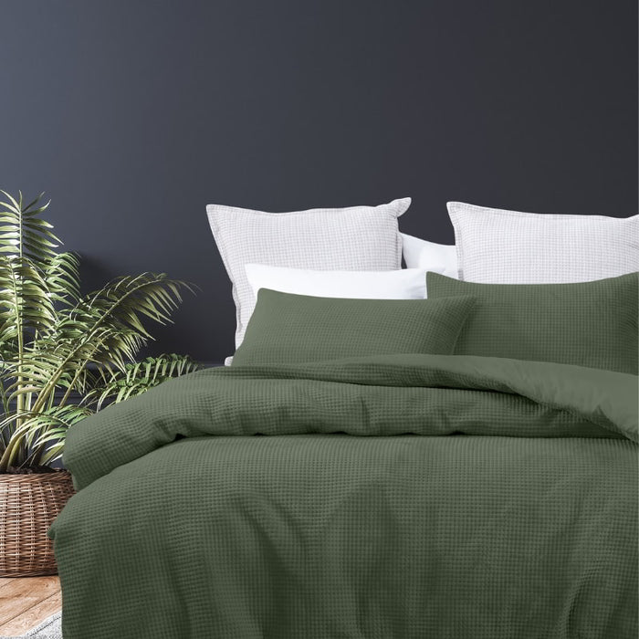 Bas Phillips Nathaniel Ultrasonic Quilt Cover Set - MOSS Bas Phillips