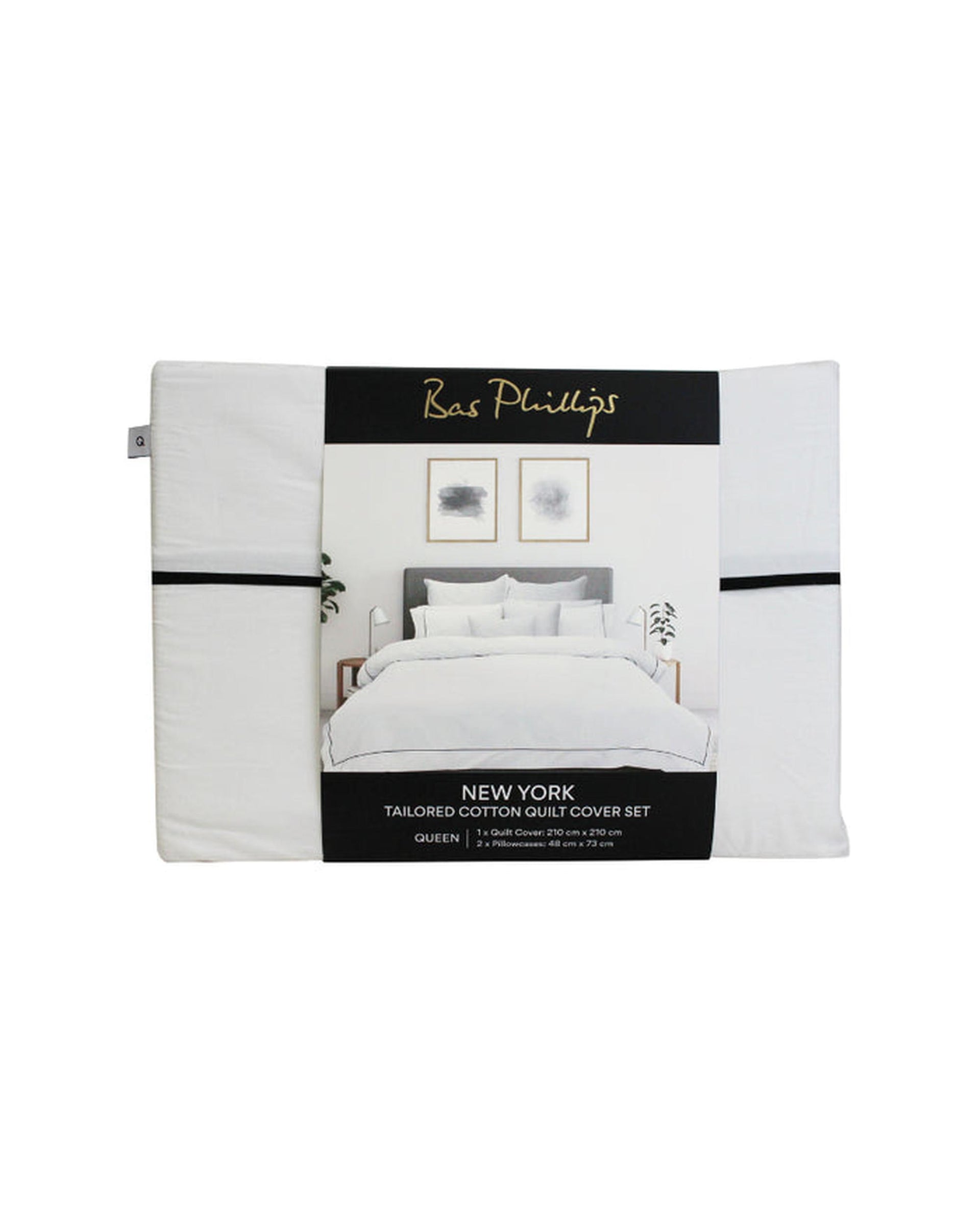 Bas Phillips New York Quilt Cover Set - White Bas Phillips