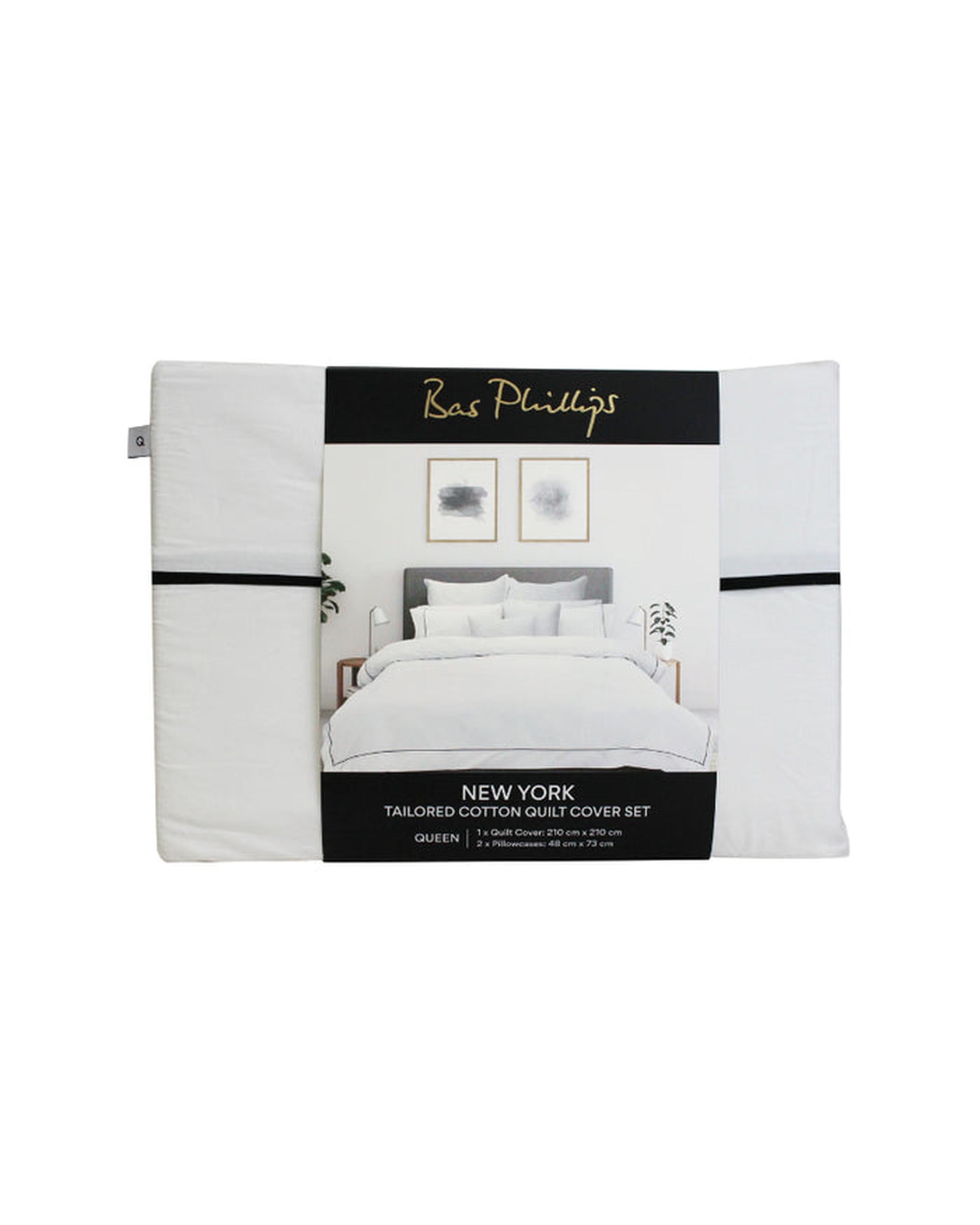 Bas Phillips New York Quilt Cover Set - White Bas Phillips