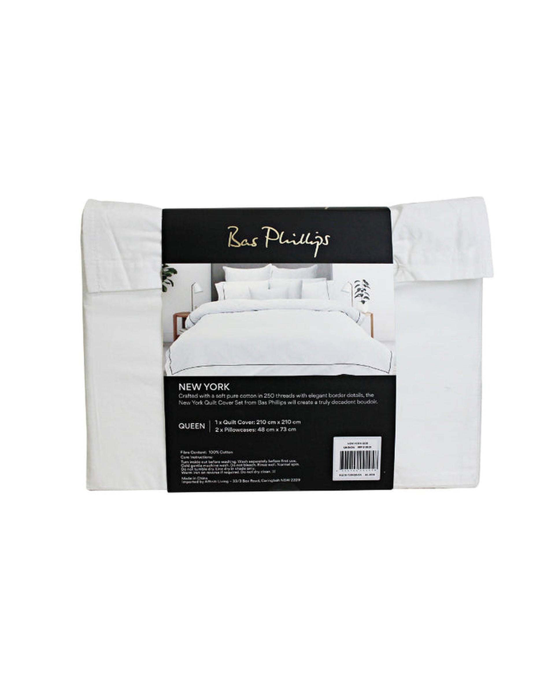 Bas Phillips New York Quilt Cover Set - White Bas Phillips