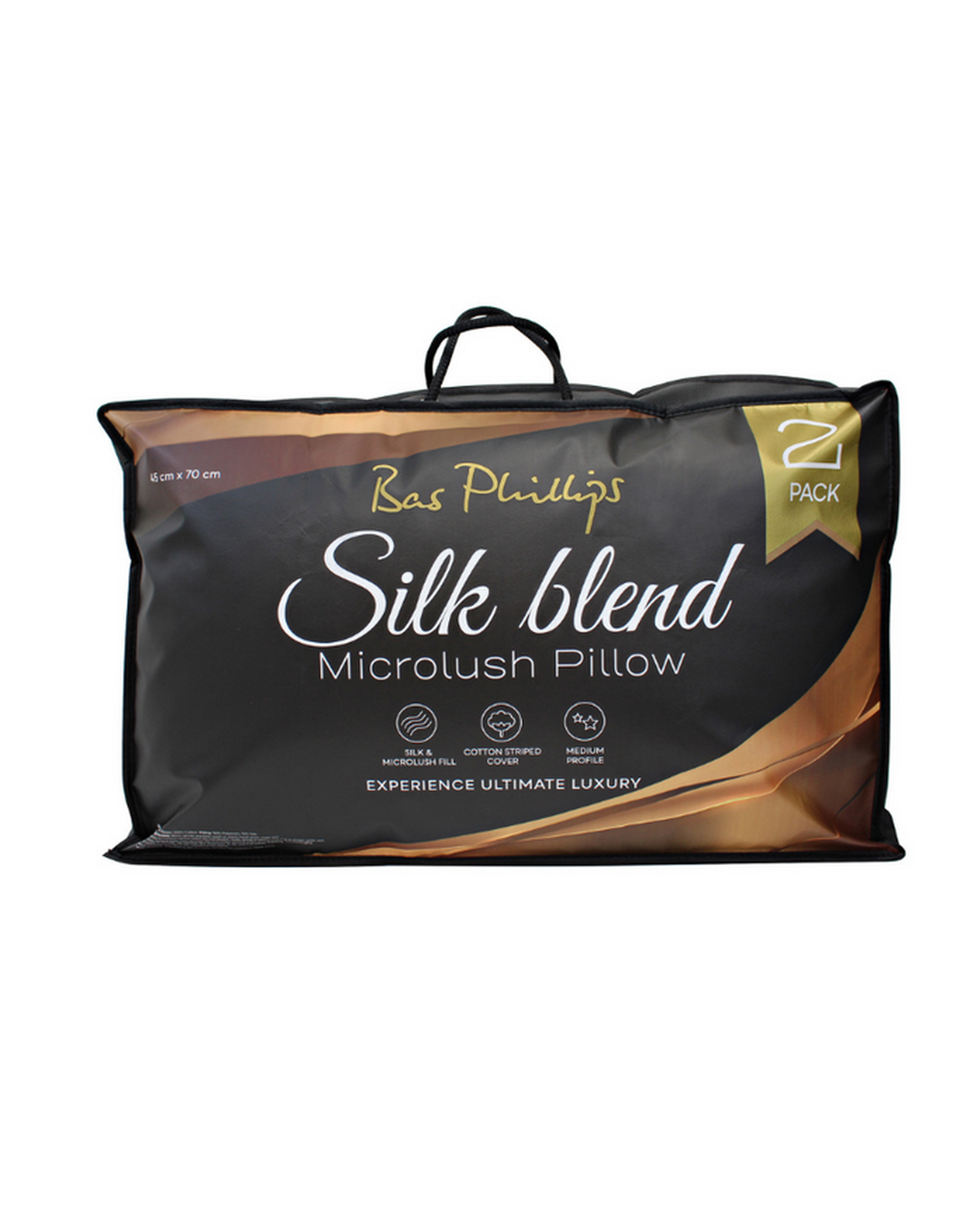 Bas Phillips 2 PACK Silk Blend Microlush Pillow - 900gms Bas Phillips