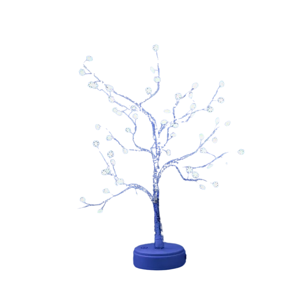 Anyhouz Table Lamp Blue White 60 LED Bonsai Tree Desk Light USB Rechargeable For Living Room