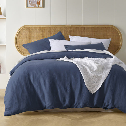 Vintage Design Brilliant Blue French Linen Quilt Cover Set Vintage Design