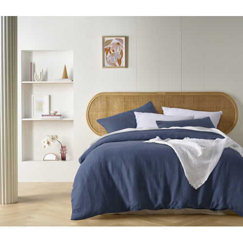 Vintage Design Brilliant Blue French Linen Quilt Cover Set Vintage Design