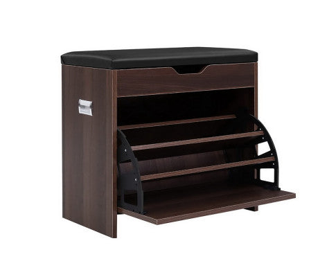 Shoe Cabinet Bench Shoes Organiser Storage Rack Wooden Cupboard 15 Pairs Artiss