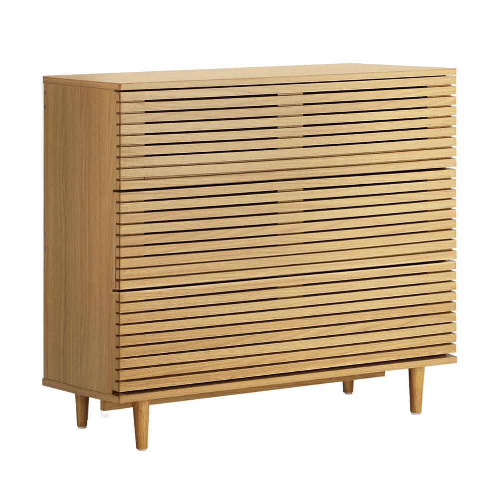 CHLOE 3 Chest of Drawers Tallboy Cabinet Bedroom Clothes Unique Furniture Oikiture