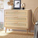 DAVIN 3 Chest of Drawers Tallboy Cabinet Clothes Storage Rattan Furniture Oikiture