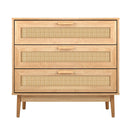 DAVIN 3 Chest of Drawers Tallboy Cabinet Clothes Storage Rattan Furniture Oikiture