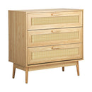 DAVIN 3 Chest of Drawers Tallboy Cabinet Clothes Storage Rattan Furniture Oikiture