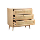 DAVIN 3 Chest of Drawers Tallboy Cabinet Clothes Storage Rattan Furniture Oikiture