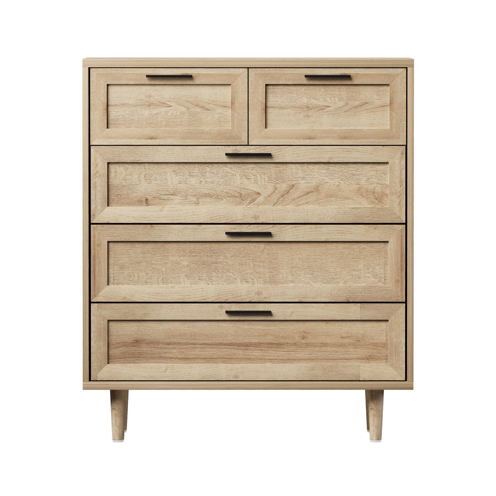 LILLY 5 Chest of Drawers Dresser Tallboy Natural Oikiture