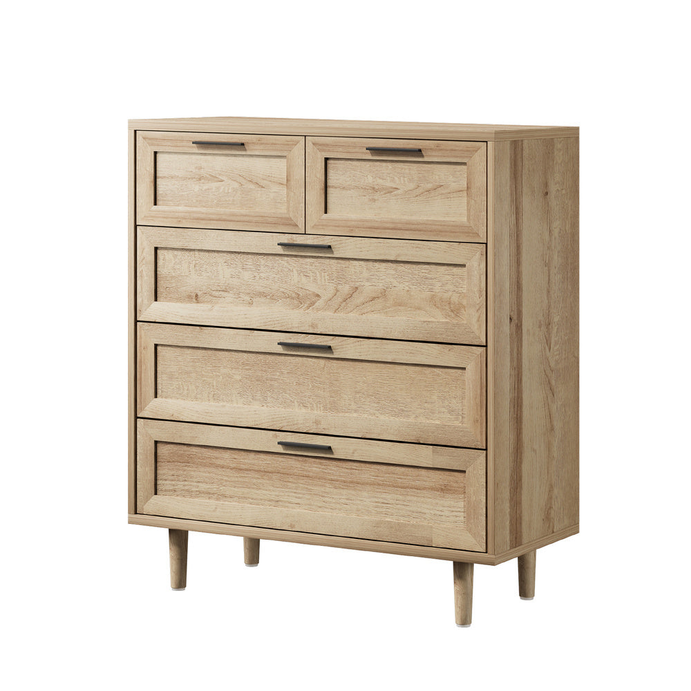 LILLY 5 Chest of Drawers Dresser Tallboy Natural Oikiture