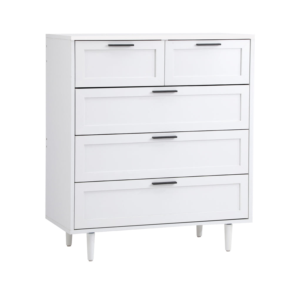 5 Chest of Drawers and 2 Bedside Tables Bedroom Set White