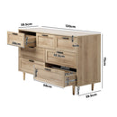 CASSETTI 7 Chest of Drawers Dresser Tallboy Natural Oikiture