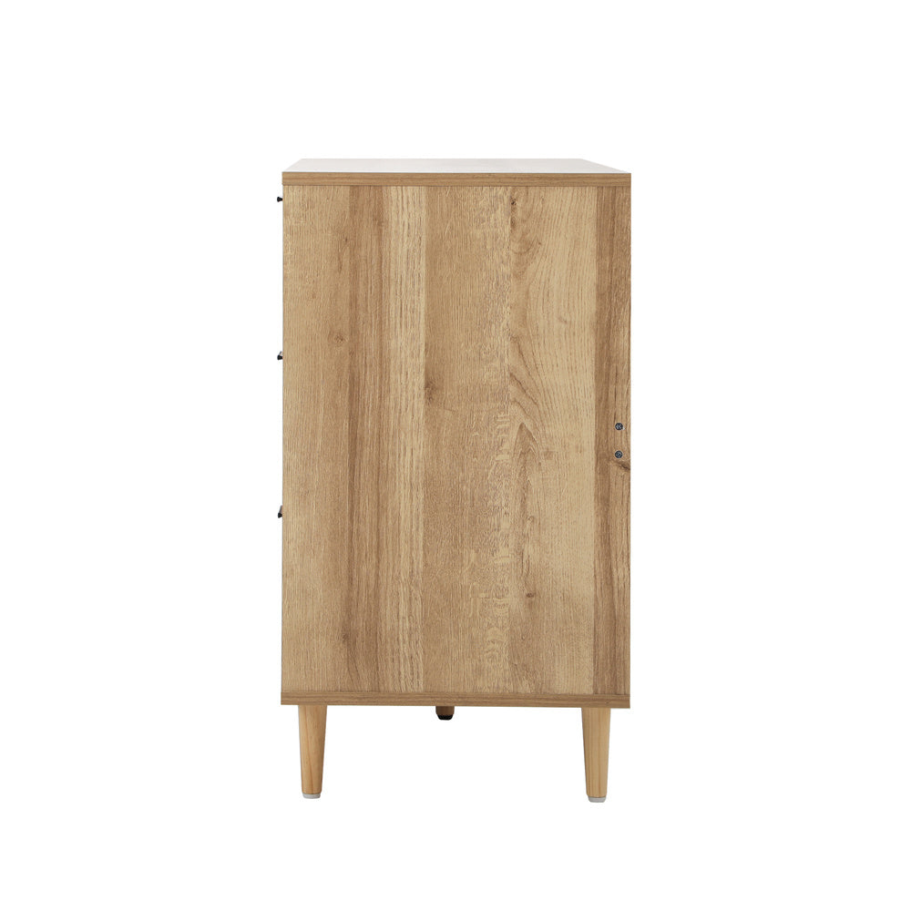 7 Chest of Drawers and 2 Bedside Tables Bedroom Set Natural
