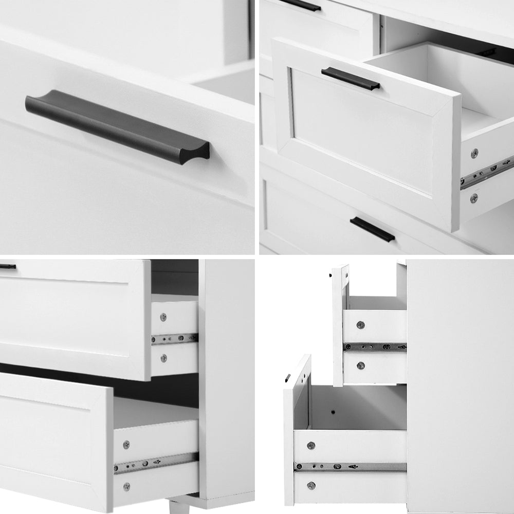 CASSETTIERA 7 Chest of Drawers Dresser Tallboy White Oikiture