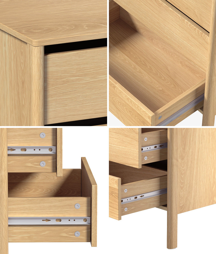6 Chest Of Drawers Dresser Lowboy Handle-Free Natural