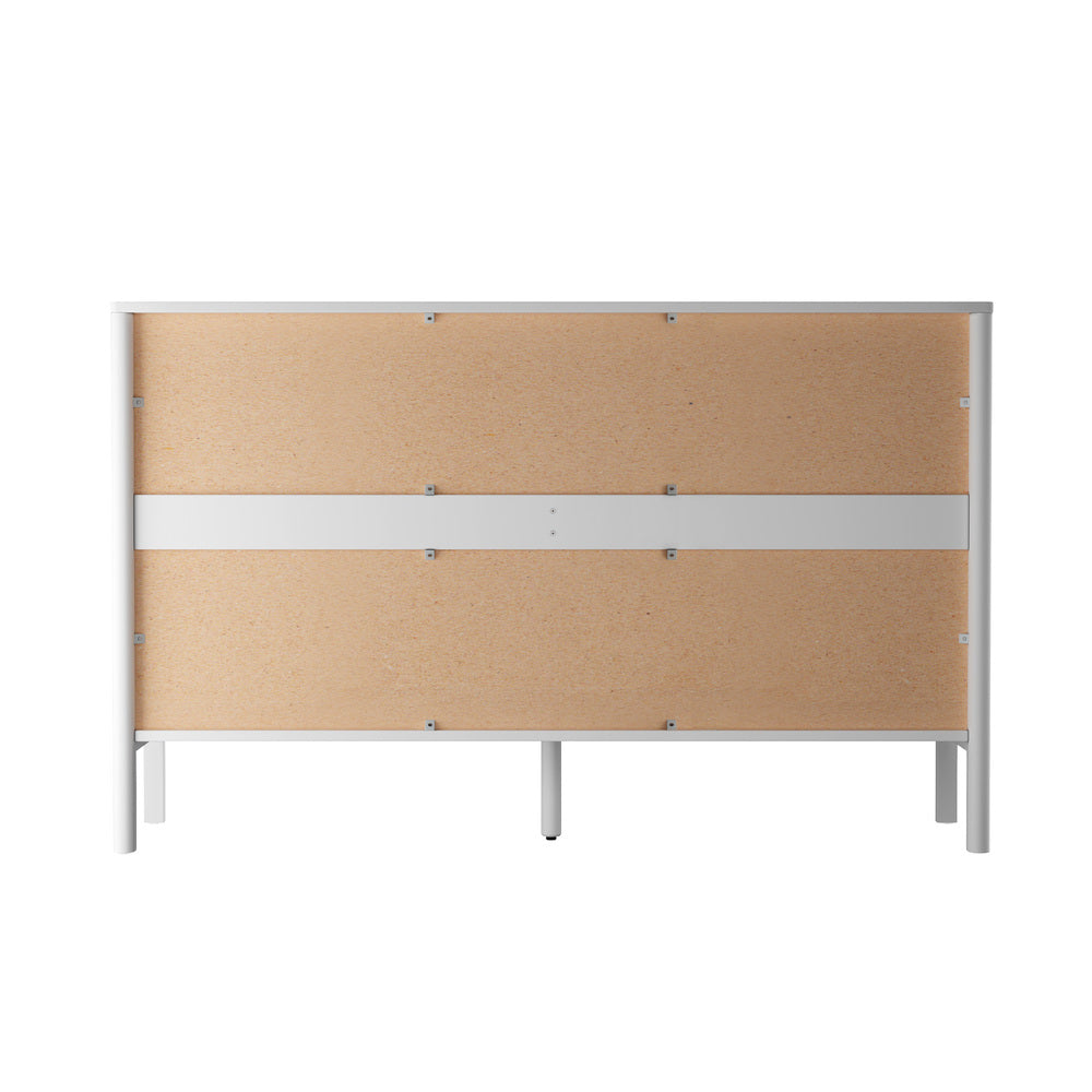 6 Chest Of Drawers Dresser Lowboy Handle-Free White