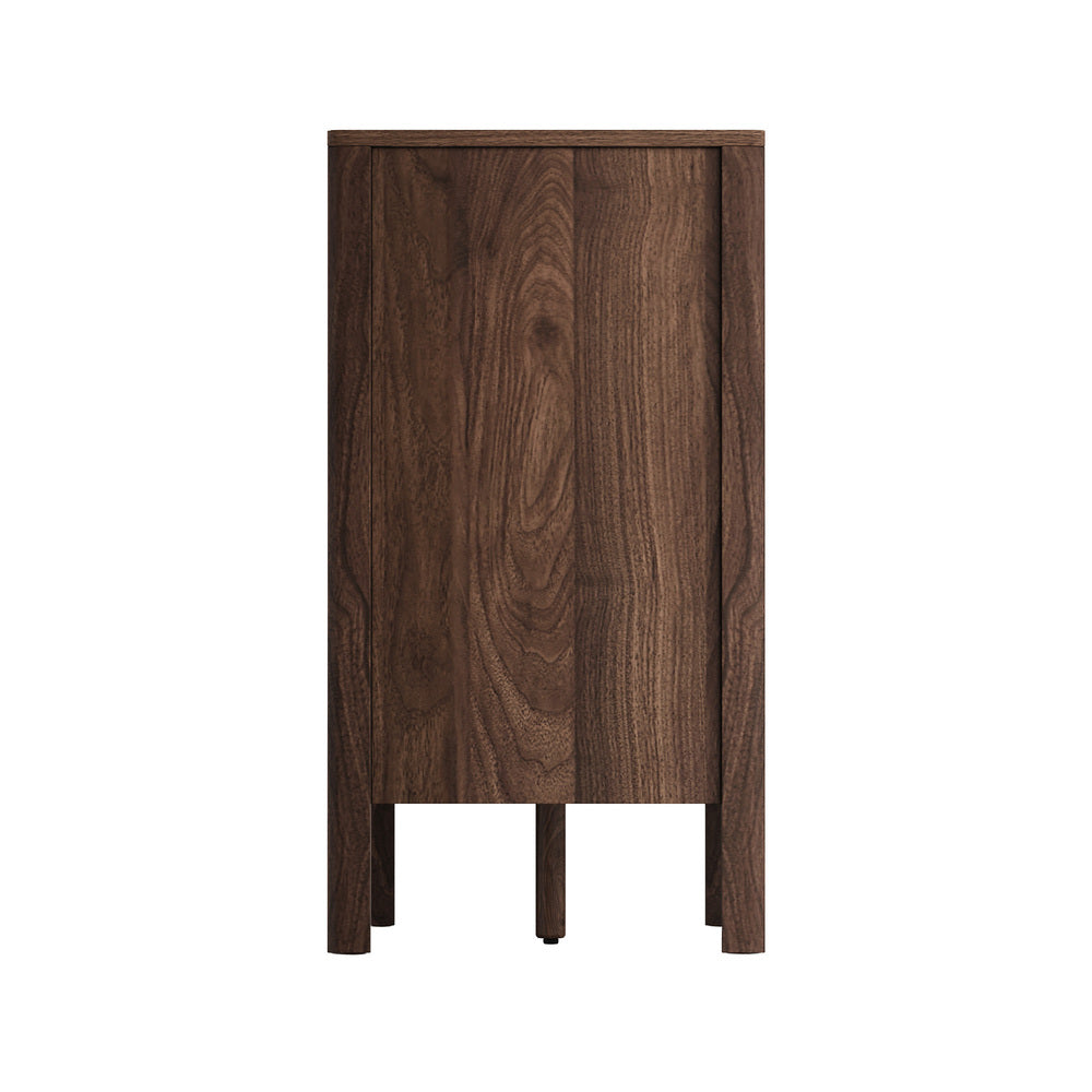 6 Chest Of Drawers Dresser Lowboy Handle-Free Walnut
