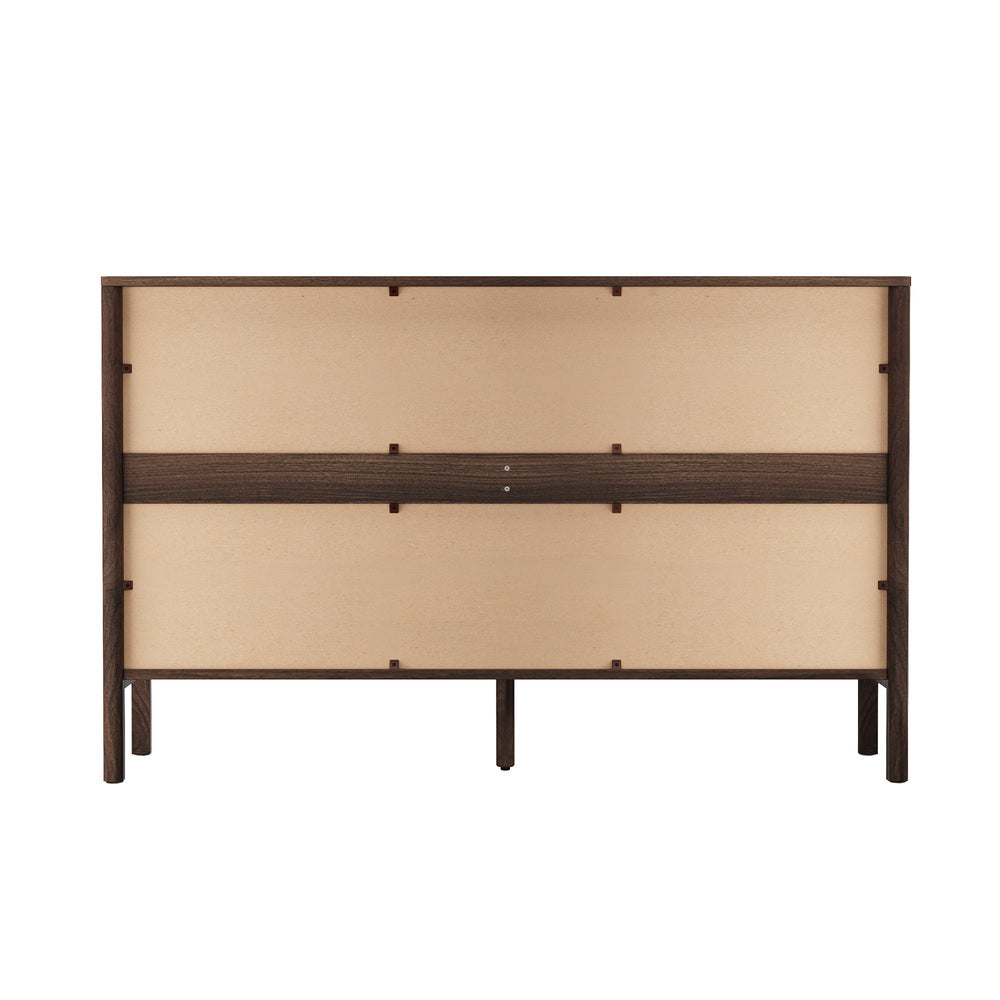 6 Chest Of Drawers Dresser Lowboy Handle-Free Walnut
