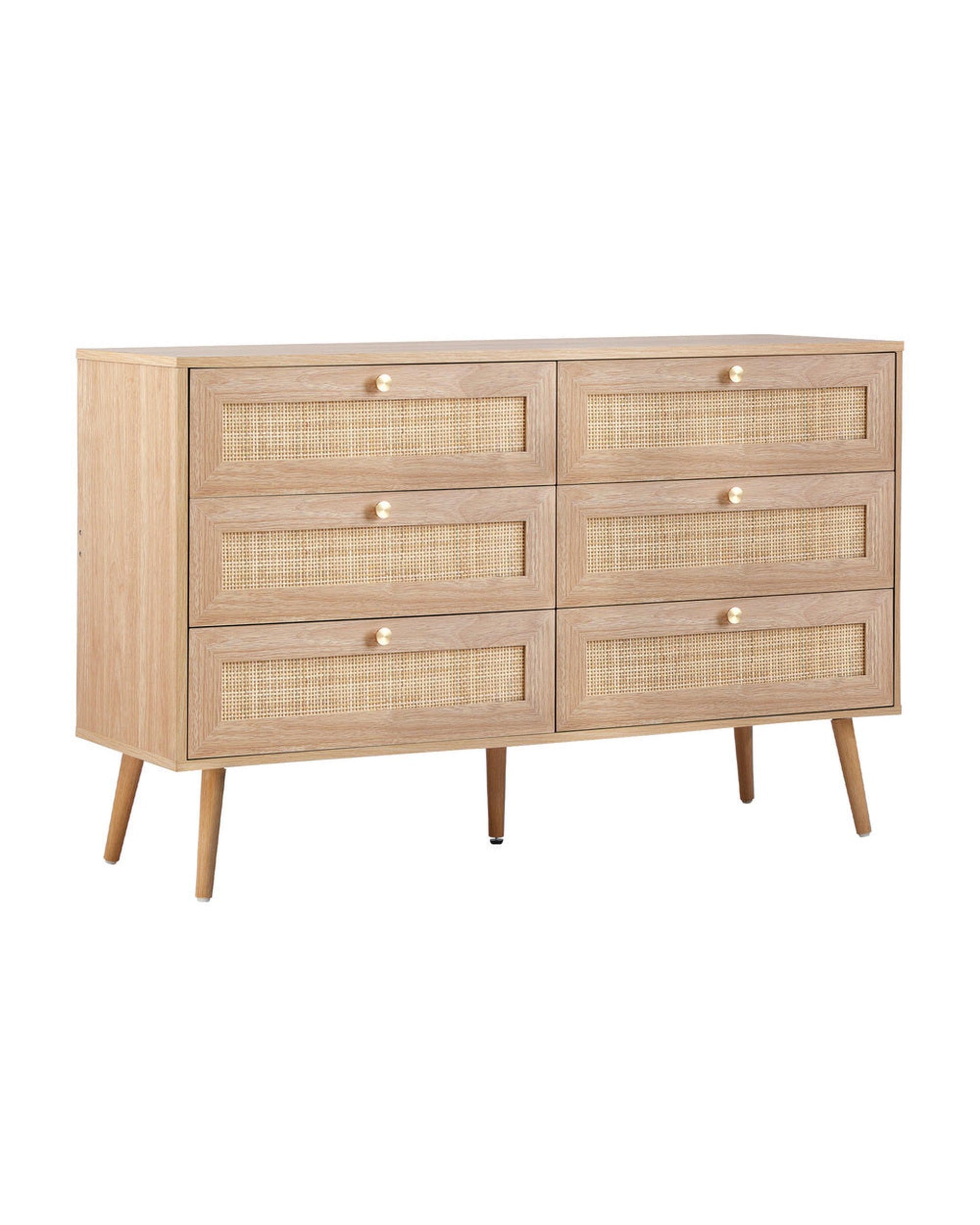 STOR 6 Chest of Drawers Dresser Tallboy Rattan Oikiture