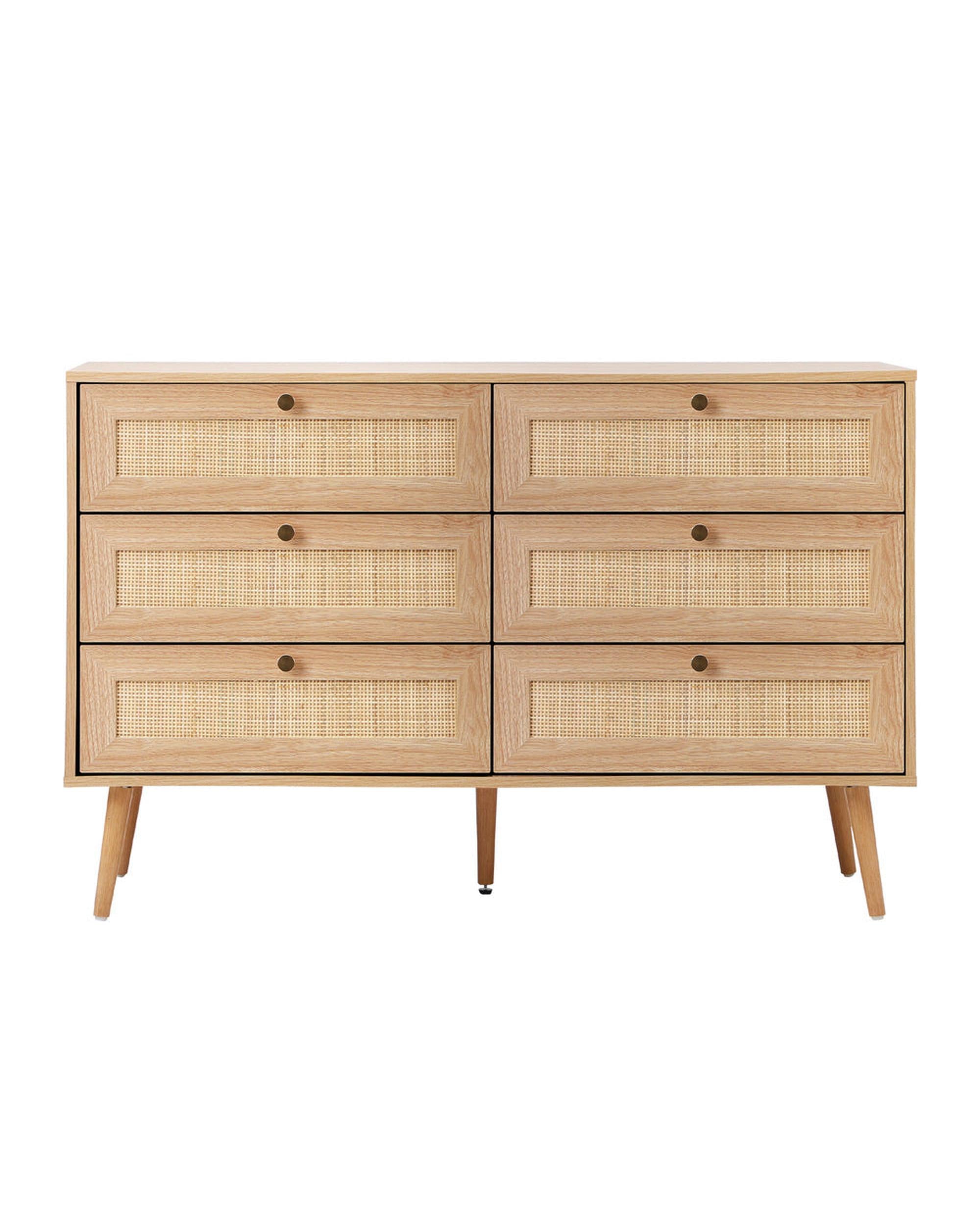 STOR 6 Chest of Drawers Dresser Tallboy Rattan Oikiture