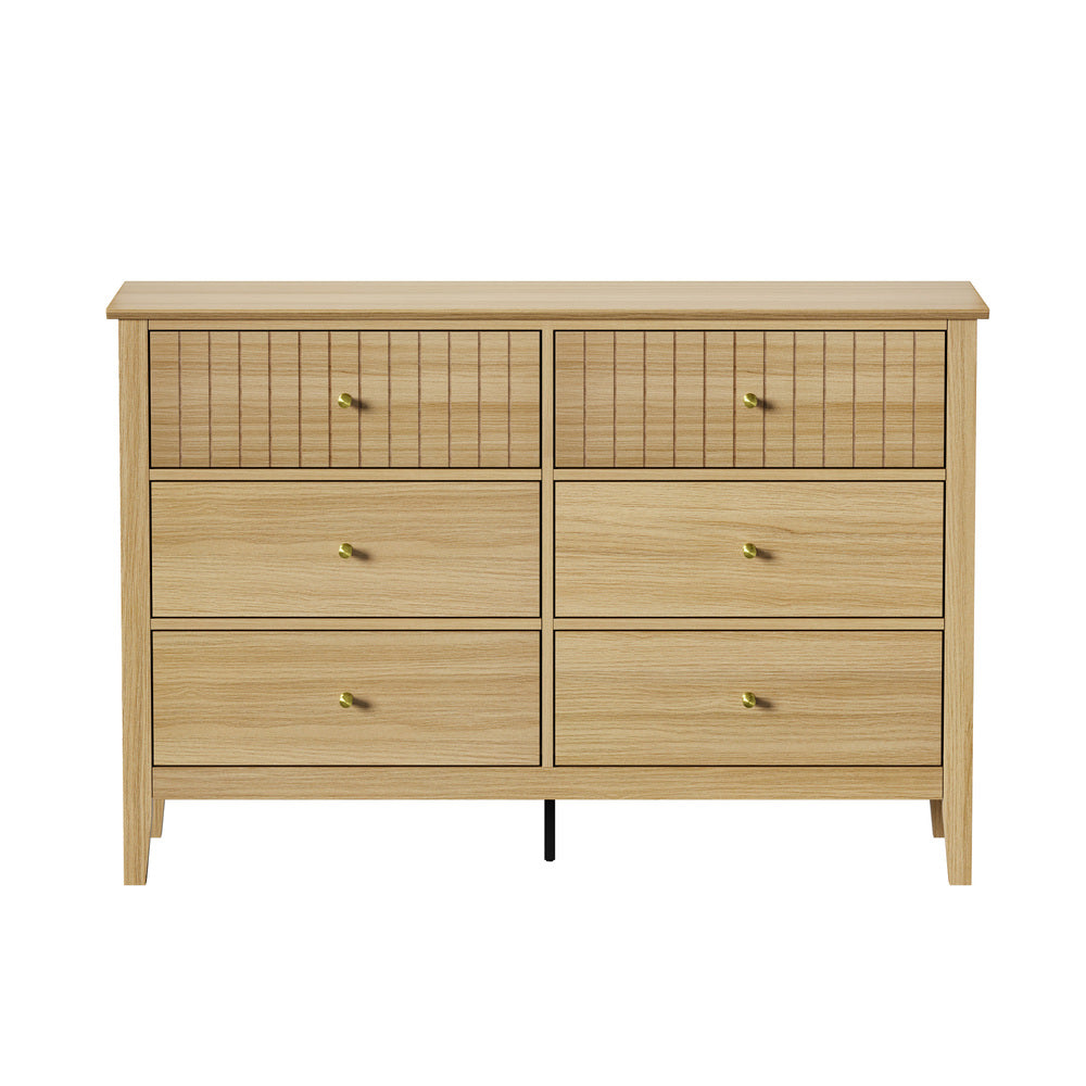 LIBBY 6 Chest of Drawers Dresser Tallboy Natural Oikiture