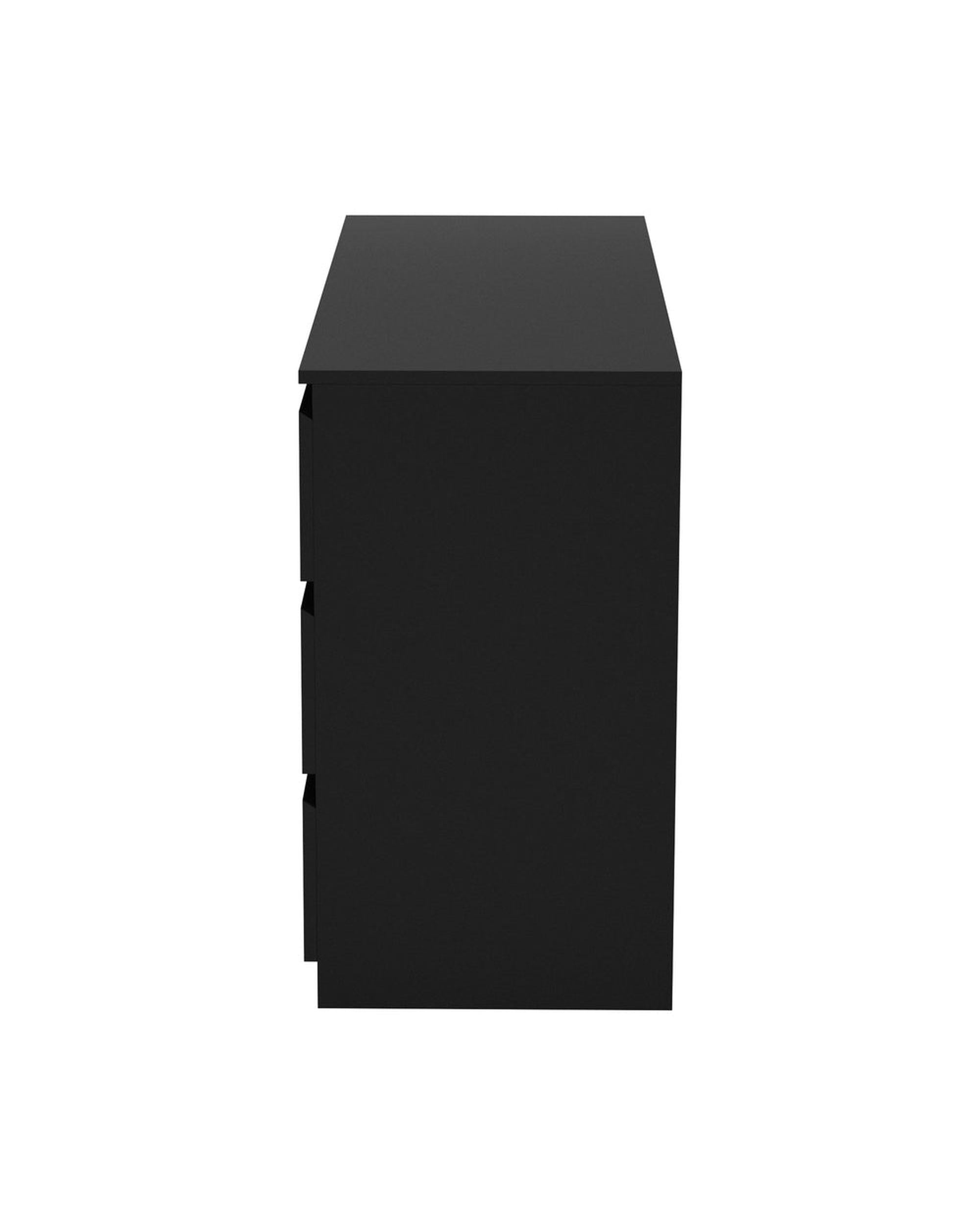 CORE 6 Chest of Drawers Lowboy Dresser Table Bedroom Black Oikiture