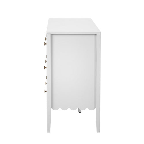 Oikiture 6 Drawer Kids Chest of Drawers White Painted Storage Cabinet