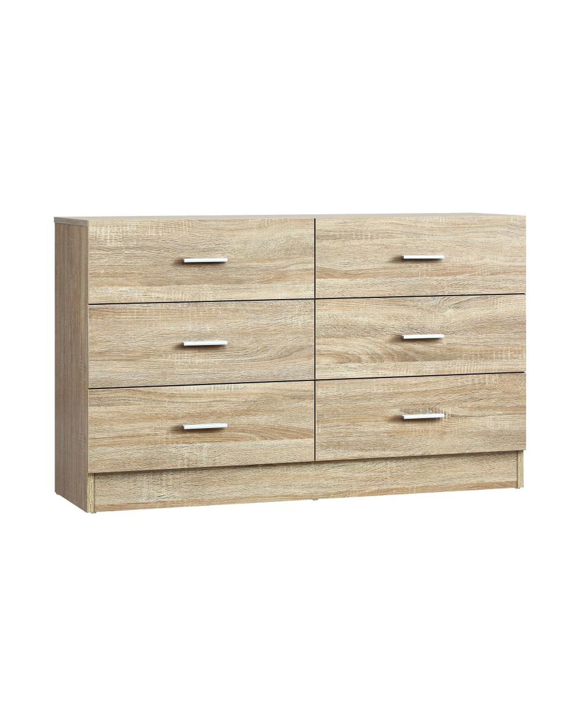 PRIS 6 Chest of Drawers Tallboy Dresser Table Lowboy Storage Cabinet Wood Oikiture