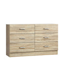 PRIS 6 Chest of Drawers Tallboy Dresser Table Lowboy Storage Cabinet Wood Oikiture