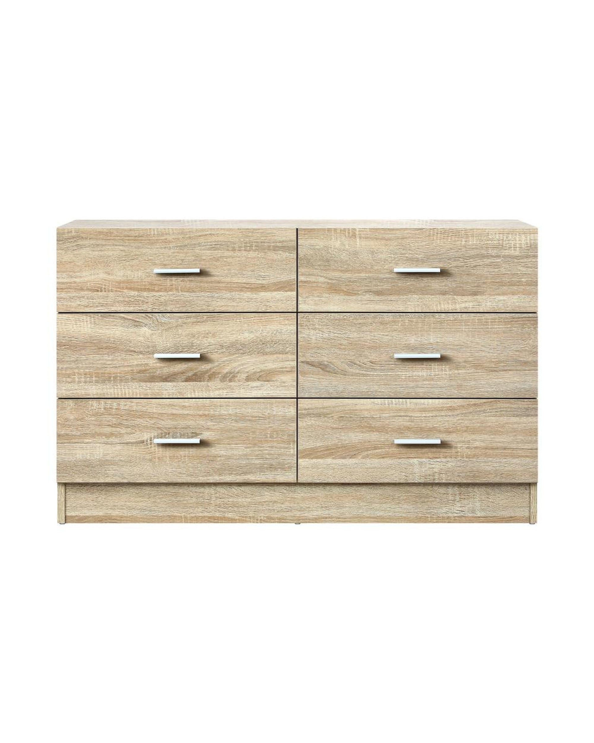 PRIS 6 Chest of Drawers Tallboy Dresser Table Lowboy Storage Cabinet Wood Oikiture