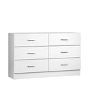 ISABELLA 6 Chest of Drawers Tallboy Dresser Table Lowboy Storage Cabinet White Oikiture