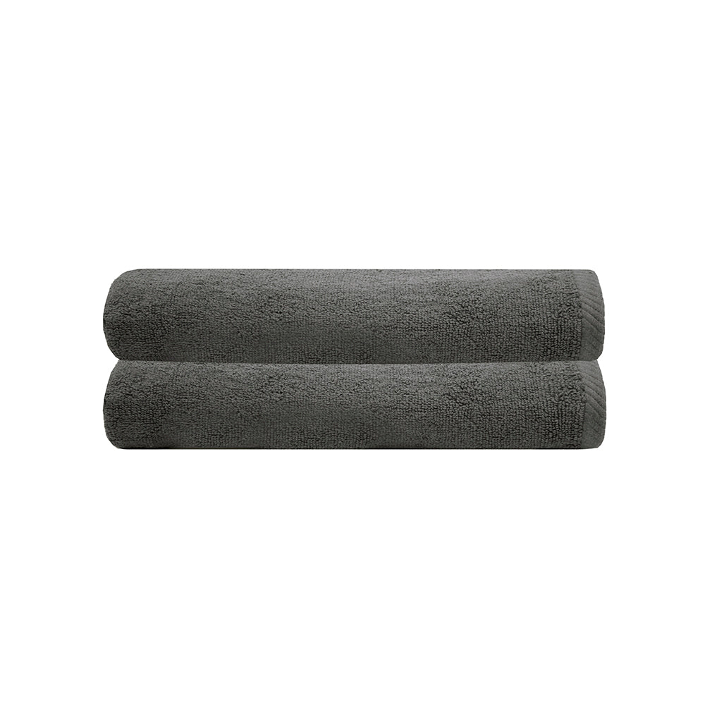 Chateau 2x Bath Towels (Commercial Range) - CHARCOAL Bambury