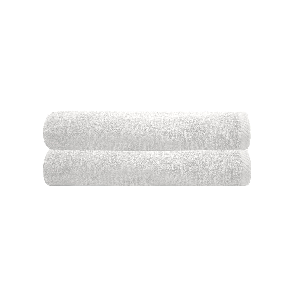 Chateau 2x Bath Towels (Commercial Range) - WHITE Bambury