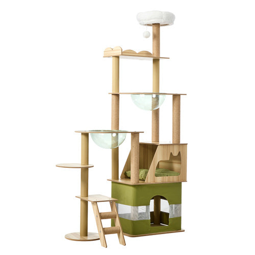 Okiture  Alopet 183cm Cat Tree Large Multi-Level Condo Capsule Bowl