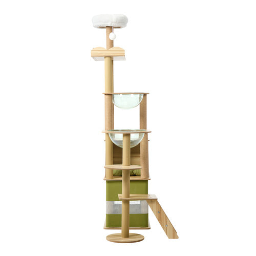 Okiture  Alopet 183cm Cat Tree Large Multi-Level Condo Capsule Bowl